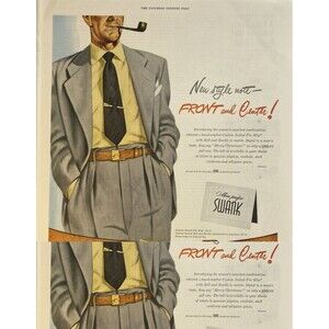 Swank Men's Belt  "New style note-Front and Center for Christmas" Print Ad 1949